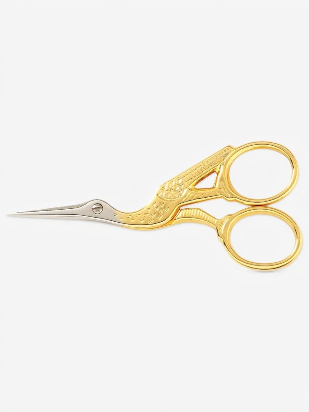 3.5" Stork Embroidery Scissors for Snips on Thread & Fabric, Gold